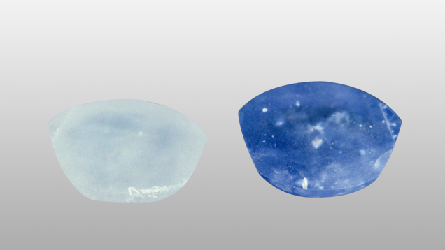 comparison of untreated and treated sapphires