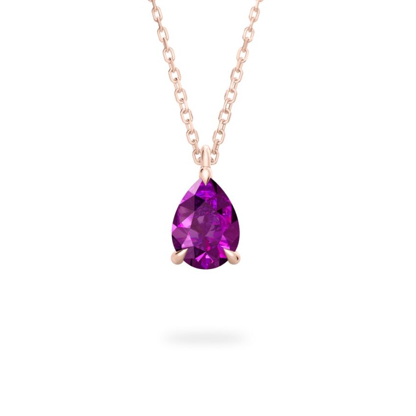 alexandrite pear necklace rose gold