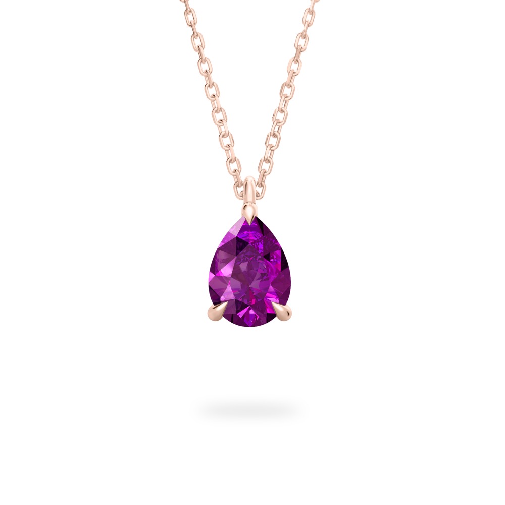 alexandrite pear necklace rose gold