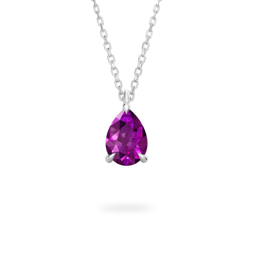 alexandrite pear necklace white gold