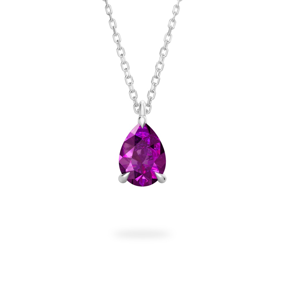 alexandrite pear necklace white gold