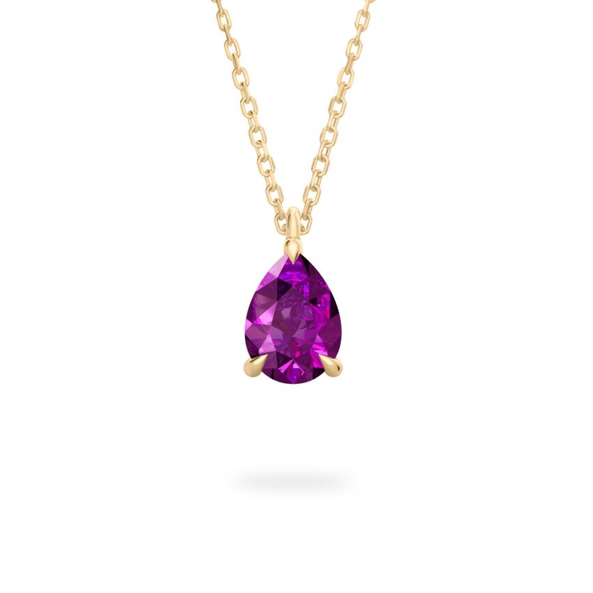 alexandrite pear necklace yellow gold