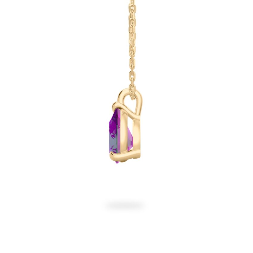 basket setting alexandrite necklace yellow gold