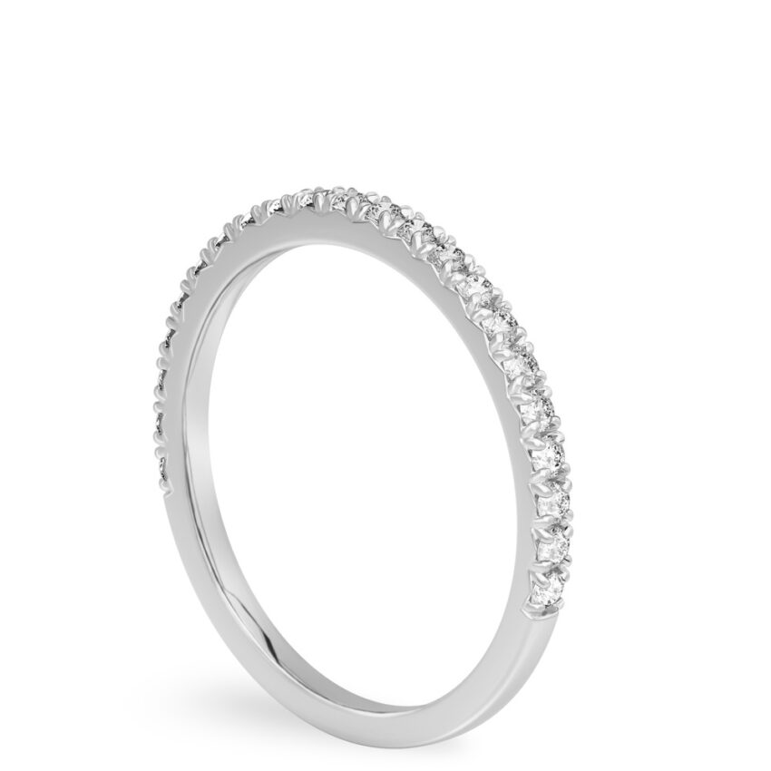 pave diamond wedding band in white gold