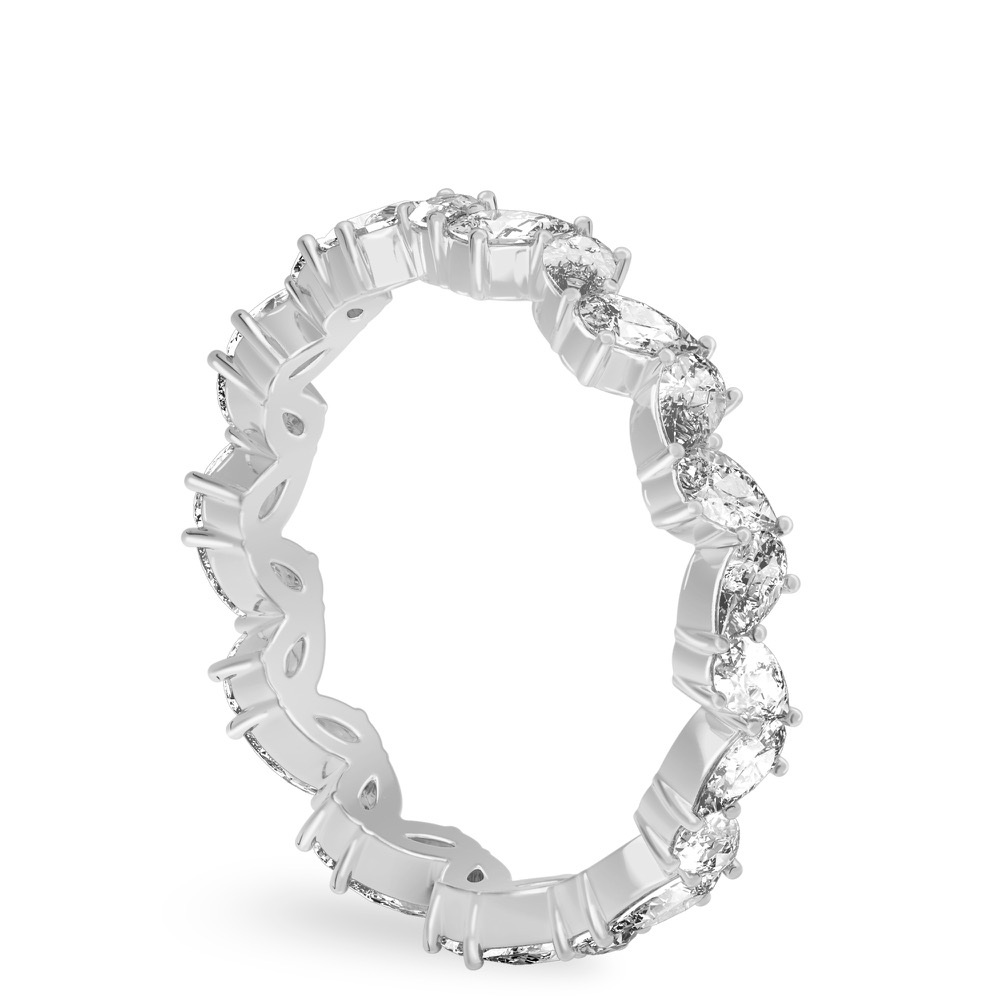 white gold pear shaped eternity band with lab diamonds