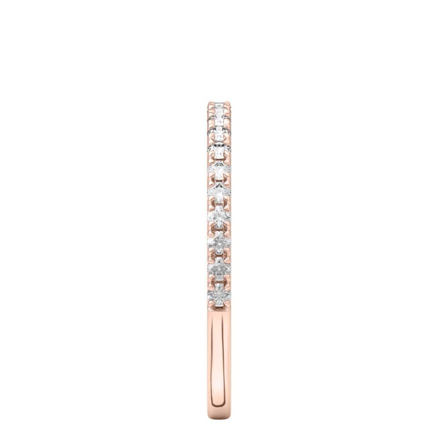 rose gold 1.5mm pave diamond wedding band side view