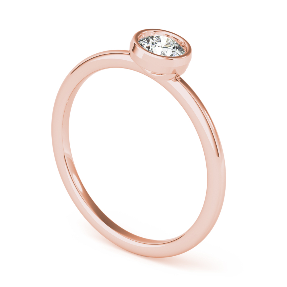 round bezel stackable angle rose gold