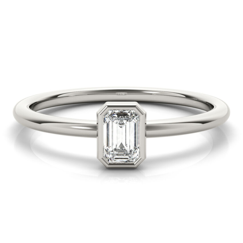 emerald bezel stackable platinum