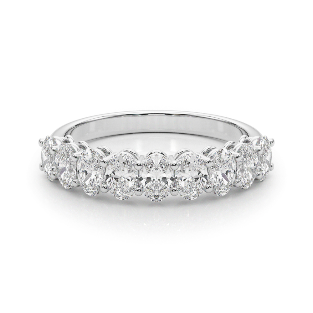 platinum anniversary band with oval lab diamonds