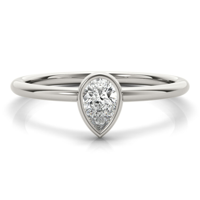 pear bezel stackable platinum