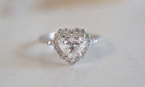 Heart Halo Lab Diamond Ring