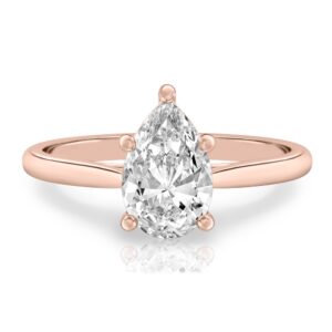 pear shape diamond cathedral solitaire engagement ring rose gold