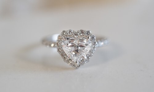 Heart Shaped Diamond in Halo Setting