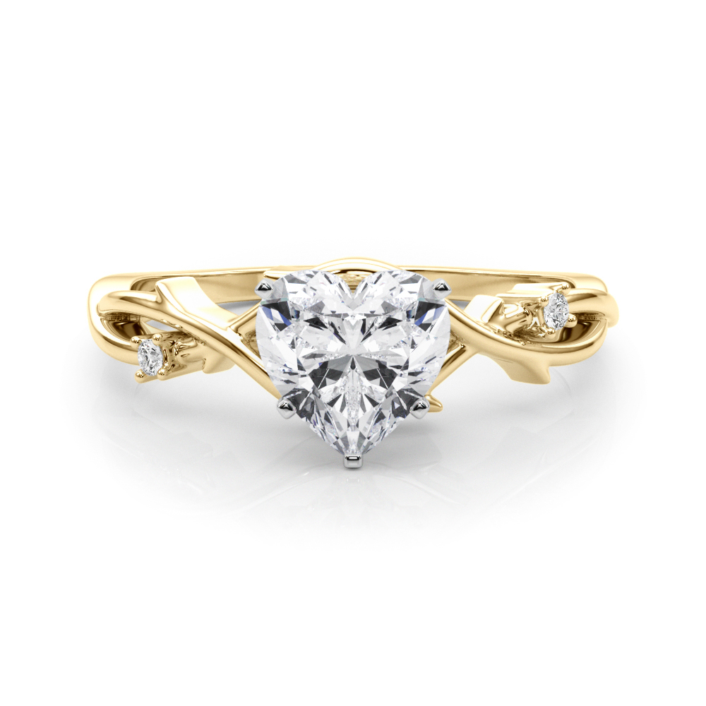 heart shape diamond thorn engagement ring in yellow gold