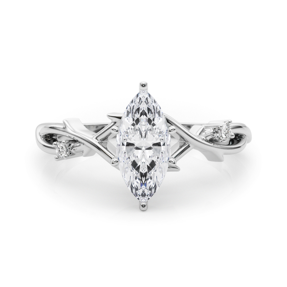 marquise cut diamond thorn engagement ring in platinum