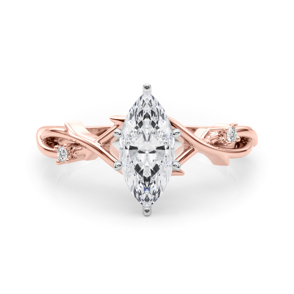 marquise cut diamond thorn engagement ring in rose gold