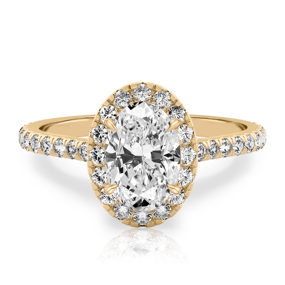 oval shape diamond cushion halo engagement ring yellow gold