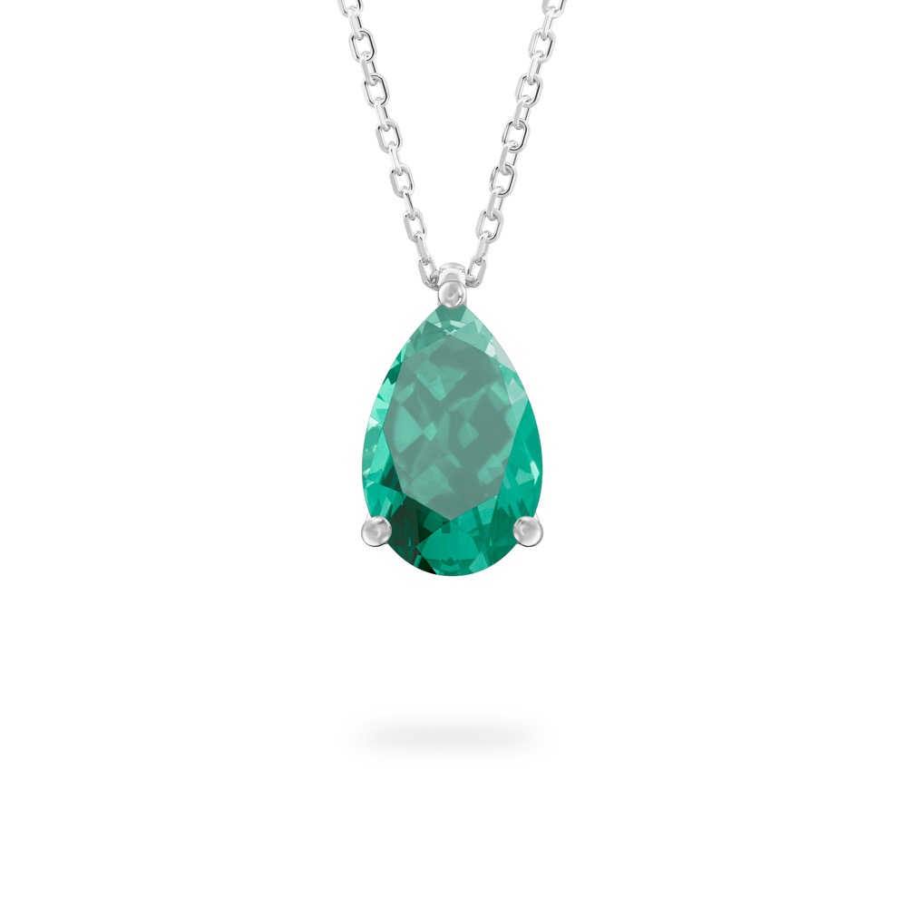 pear shape august birthstone necklace in platinum