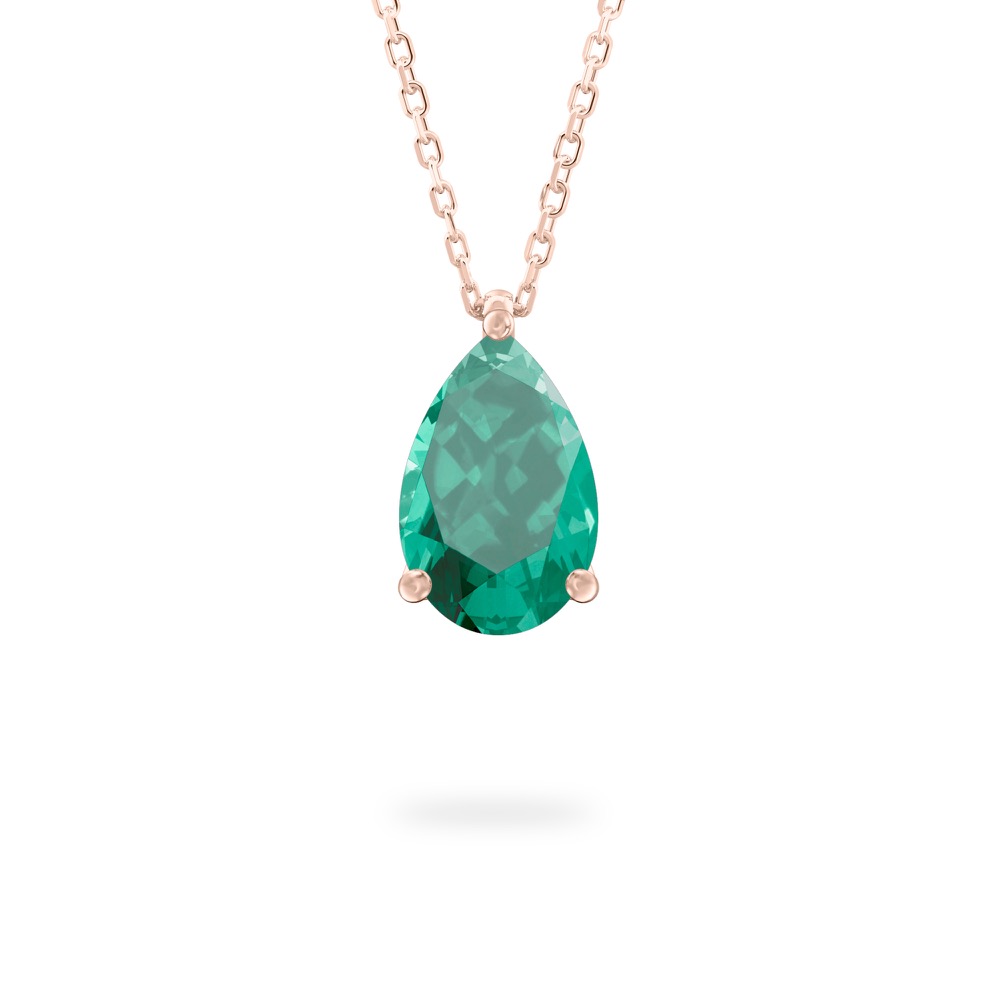 pear shape august birthstone necklace in rose gold