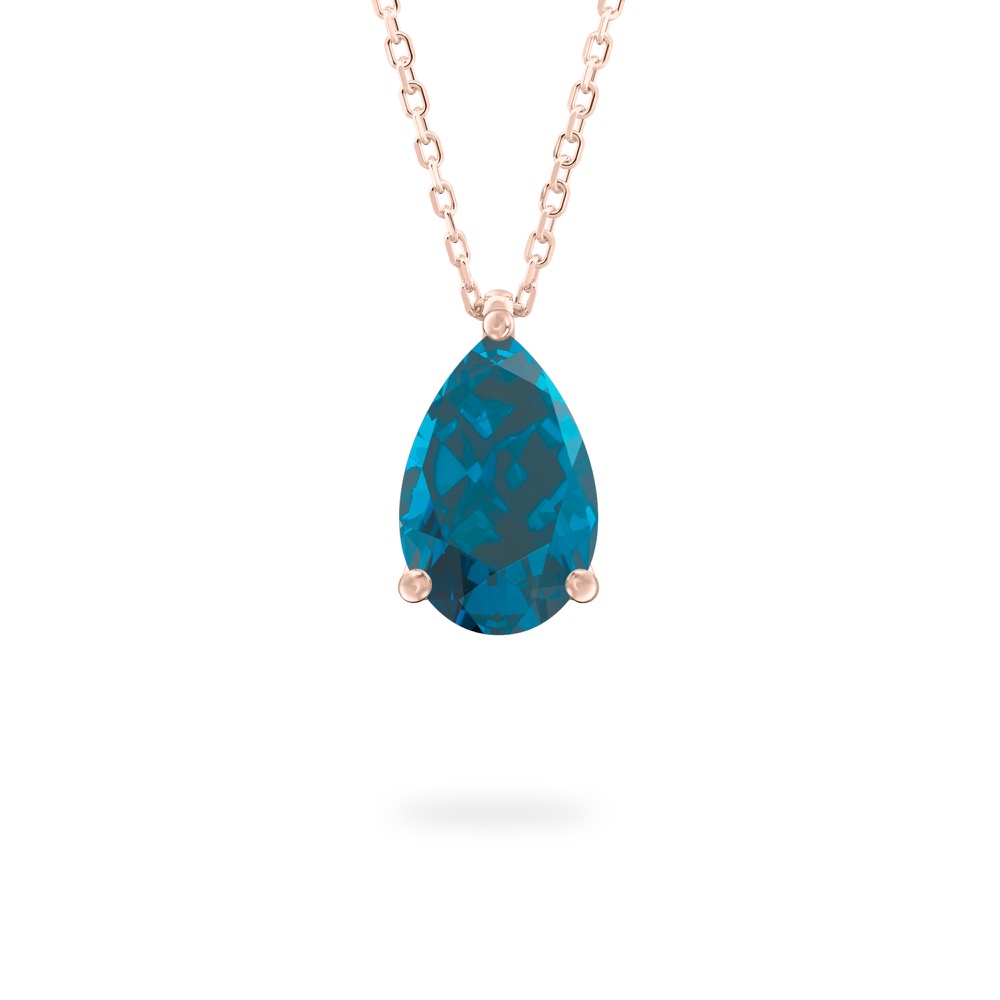 pear shape december birthstone necklace in rose gold