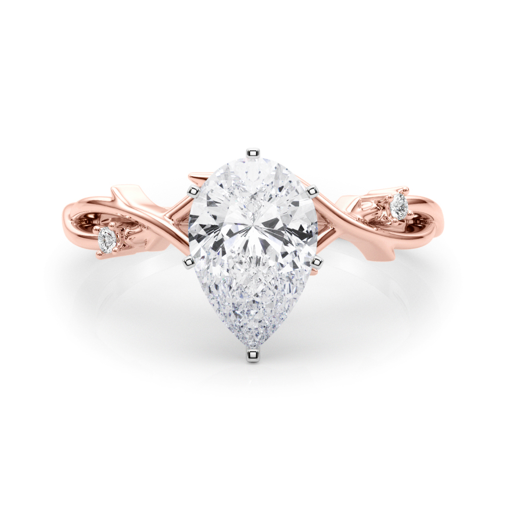 pear shape diamond thorn engagement ring in rose gold