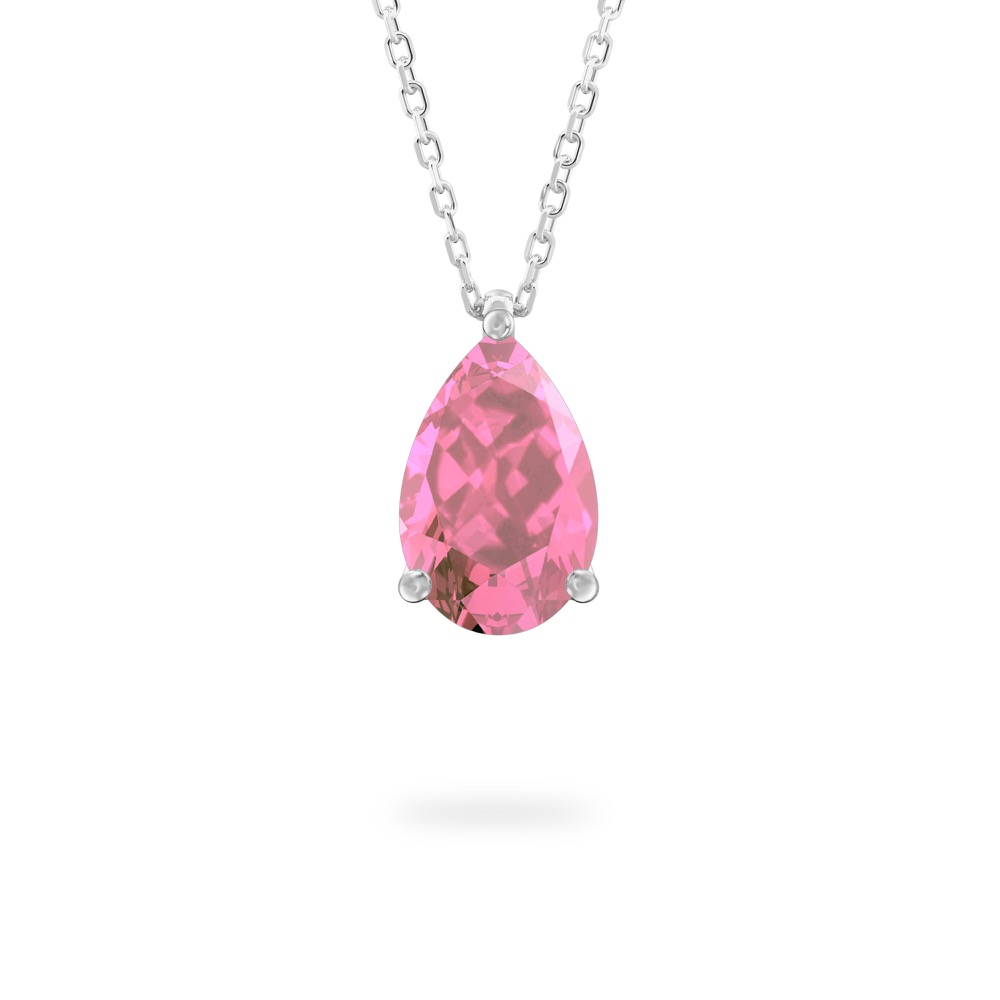 pear shape october birthstone necklace in platinum