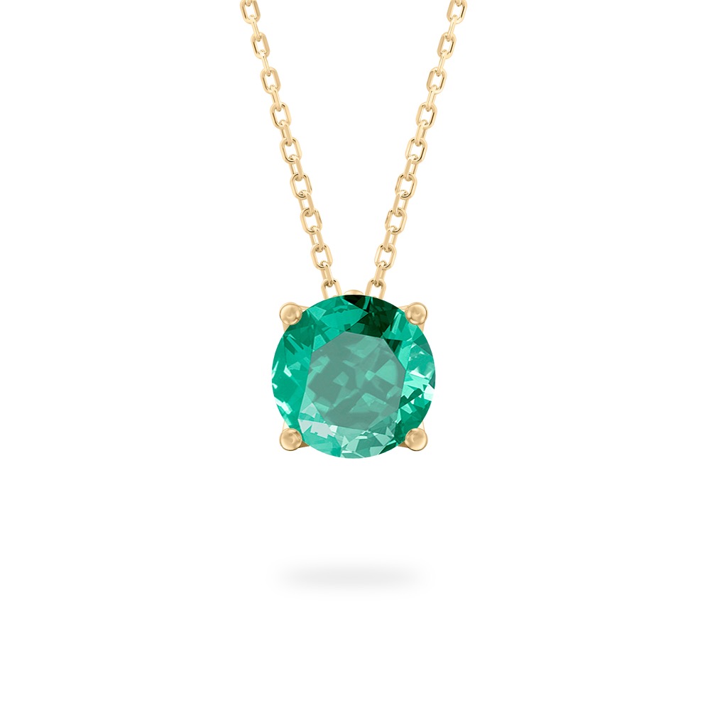 round cut august birthstone necklace in yellow gold