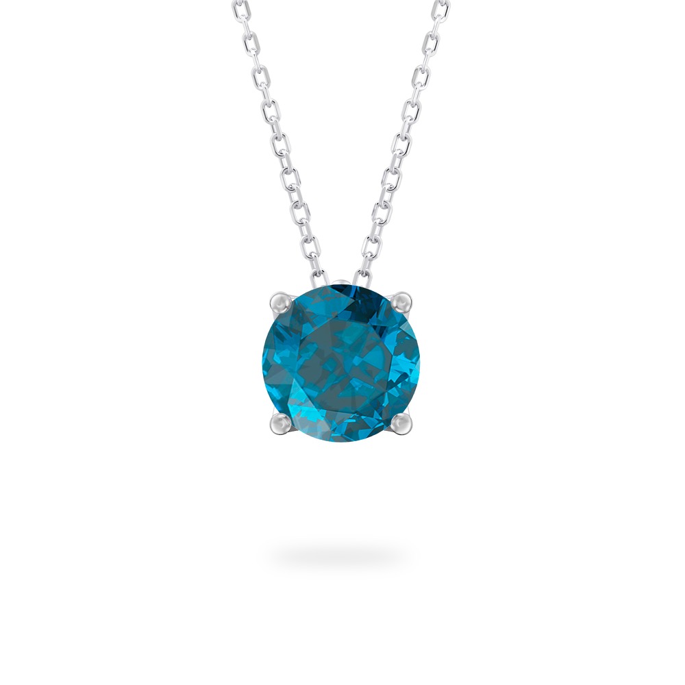 round cut december birthstone necklace in platinum