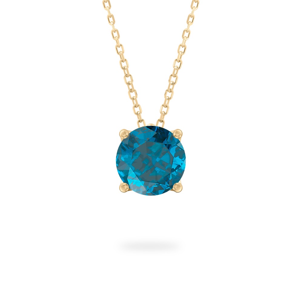 round cut december birthstone necklace in yellow gold