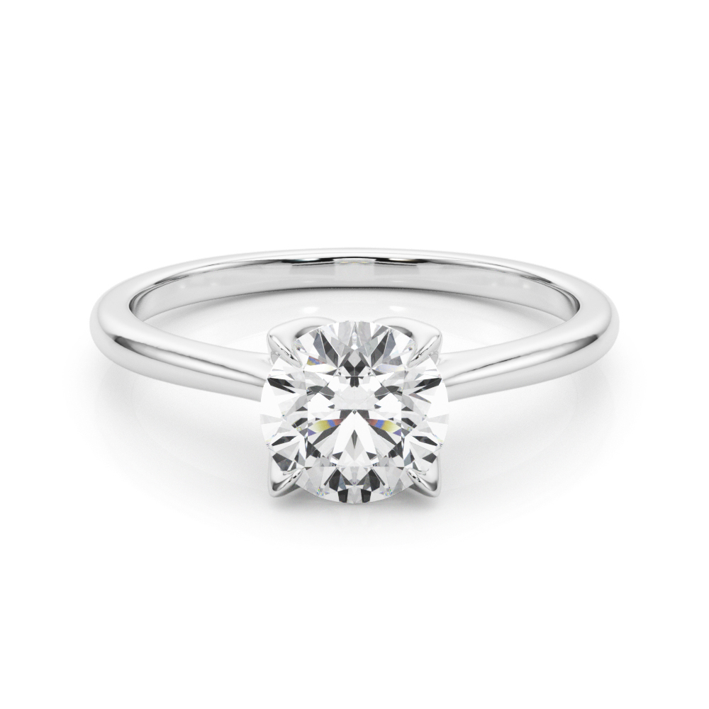 round cut diamond simple petal solitaire engagement ring palladium video