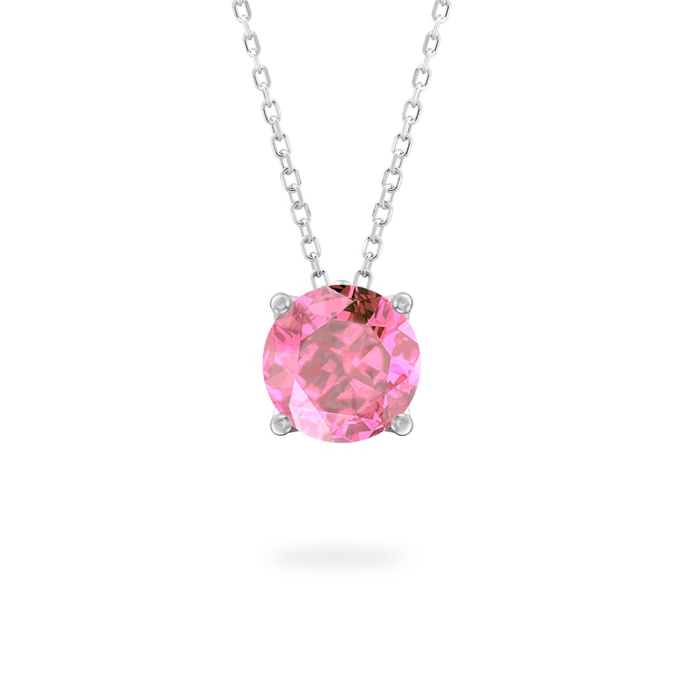 round cut october birthstone necklace in platinum