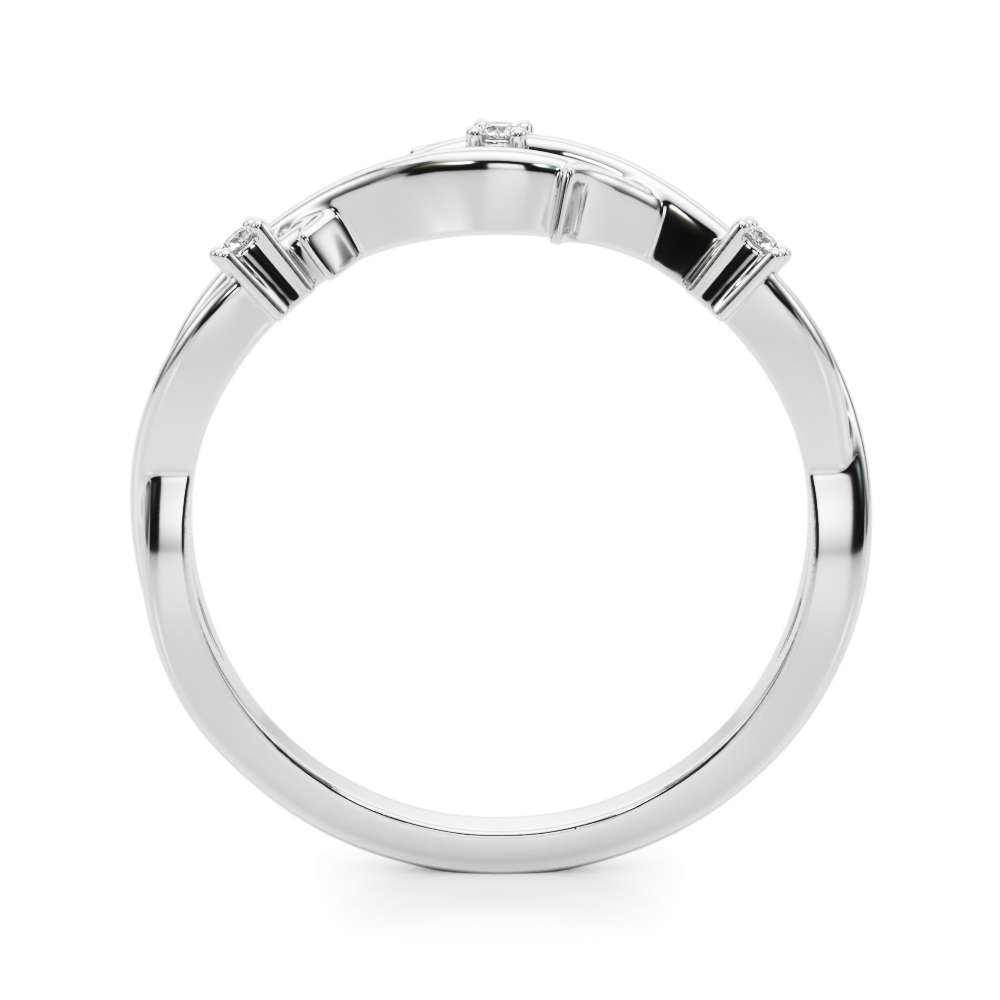 angle view of thorn wedding band in platinum