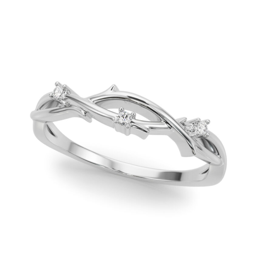 thorn wedding band in white gold