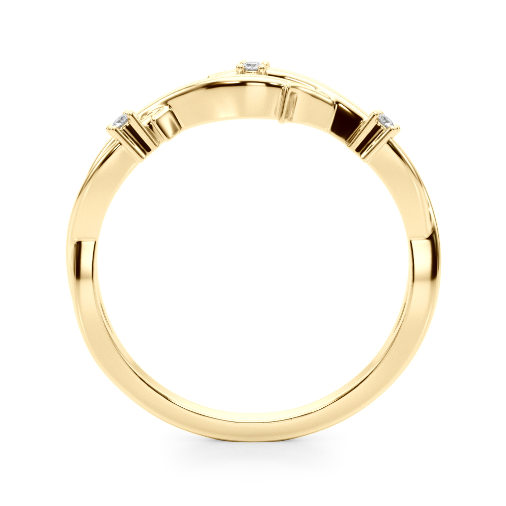 angle view of thorn wedding band in yellow gold