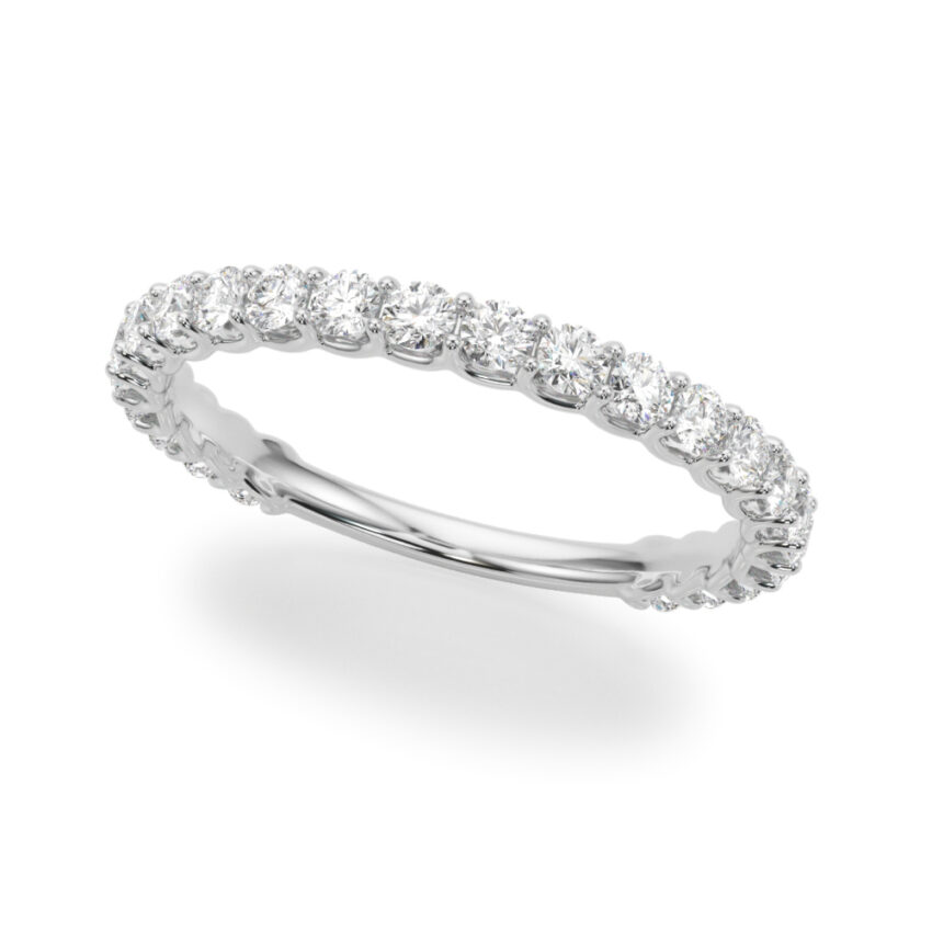 wedding band with diamonds in palladium