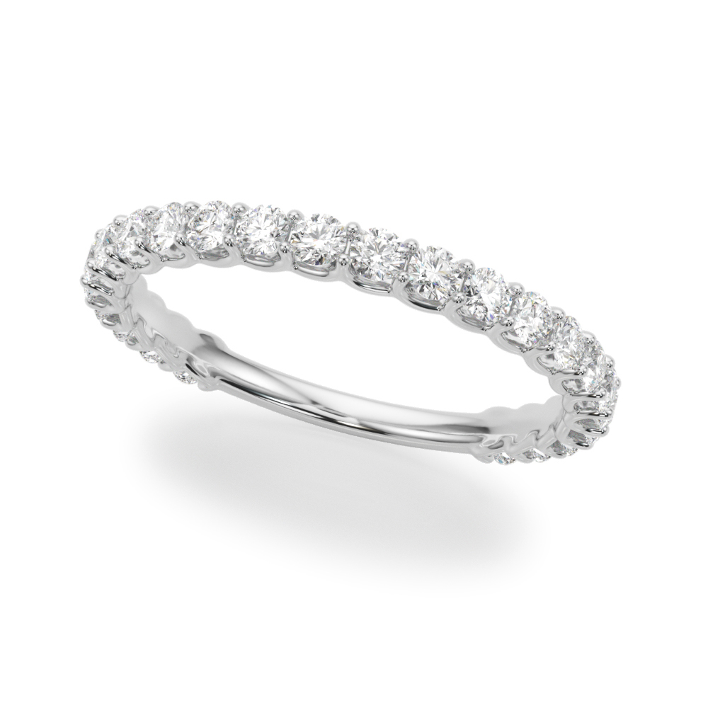 wedding band with diamonds in white gold