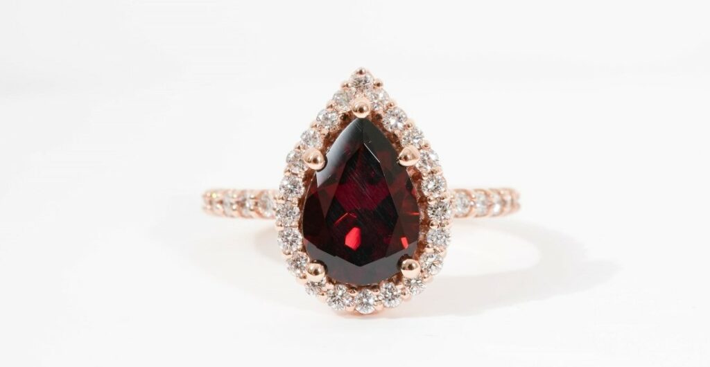 Elle 10x7mm 2.0 carat Pear Natural Garnet