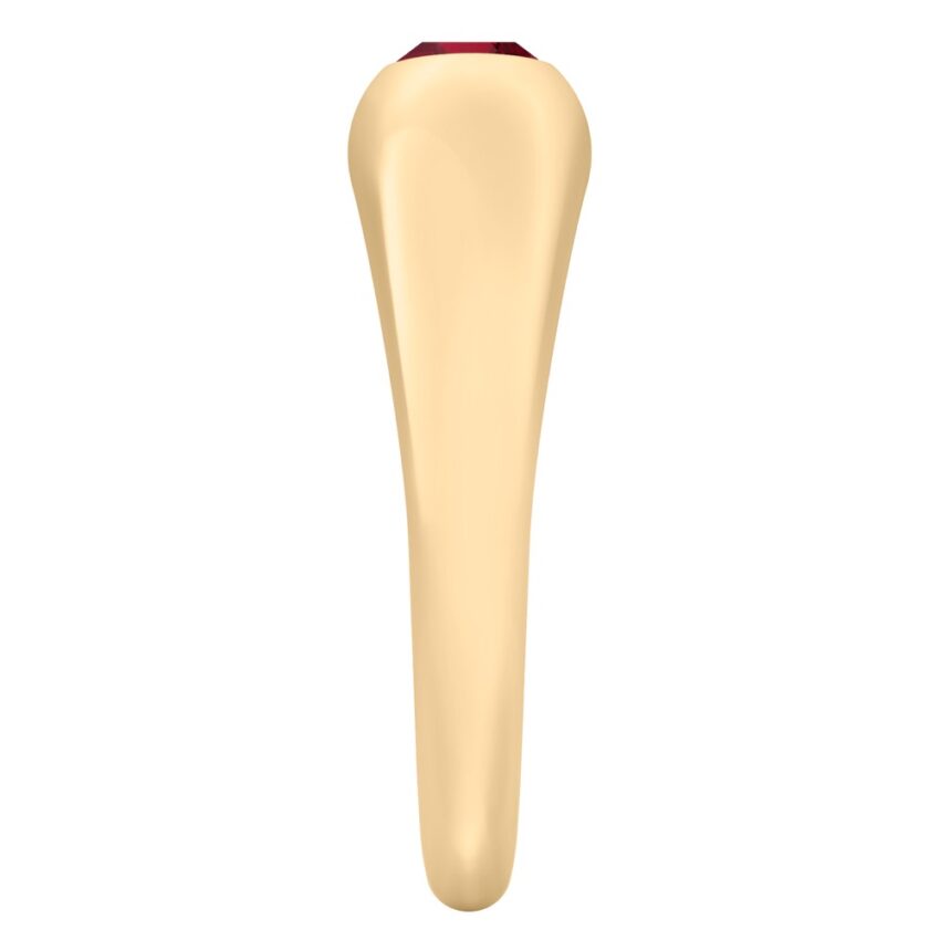 side view of yellow gold dome ring with east west set oval ruby gemstone