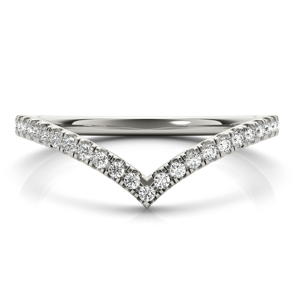 chevron pave diamond band in platinum