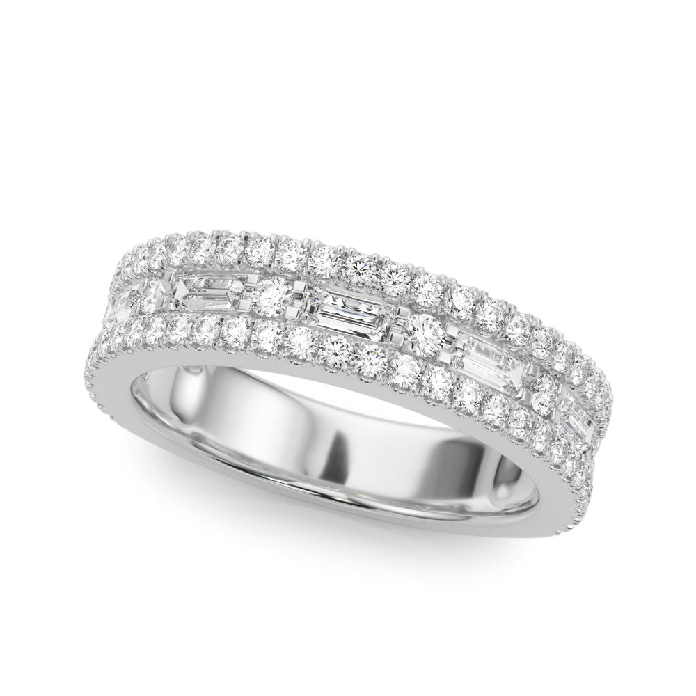 triple row diamond ring platinum