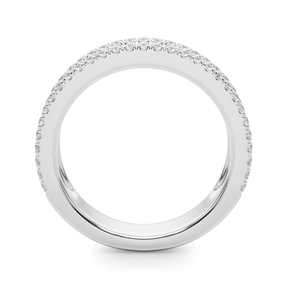 Side view of triple row diamond ring white gold