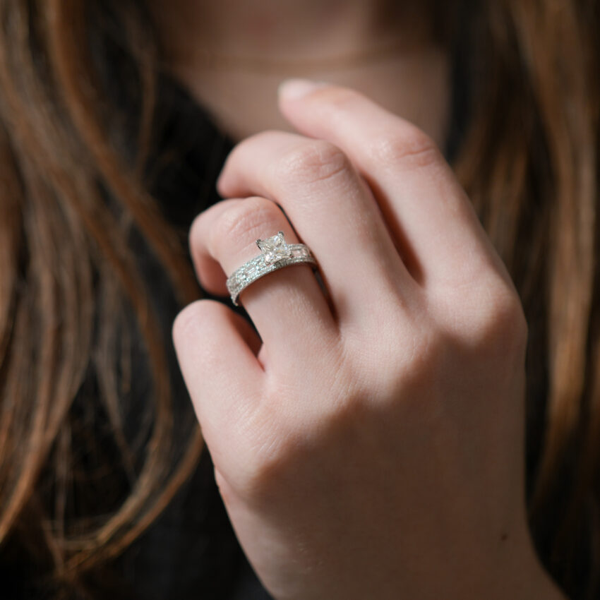 triple row engagement ring monroe lifestyle video cover