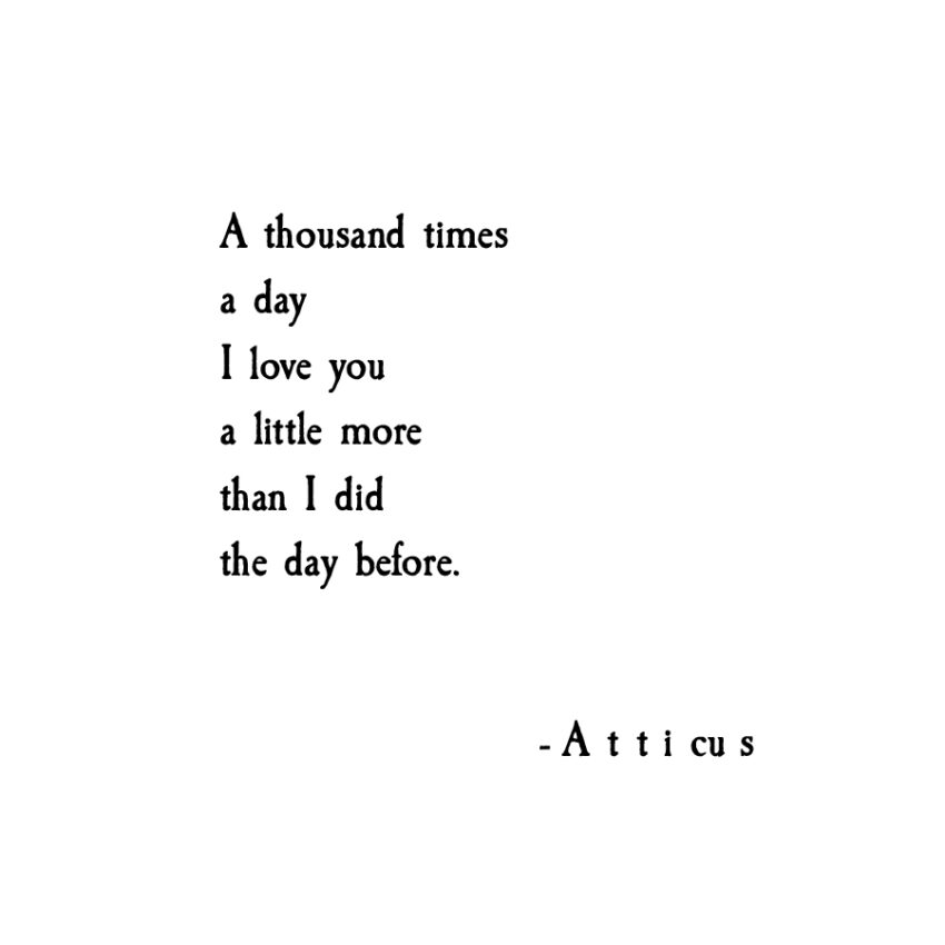 Atticus poem typed on white back ground