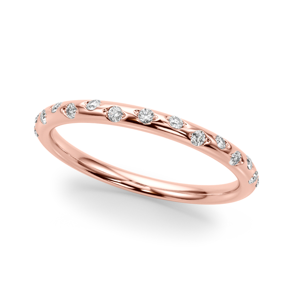 burnished diamond ring rose gold