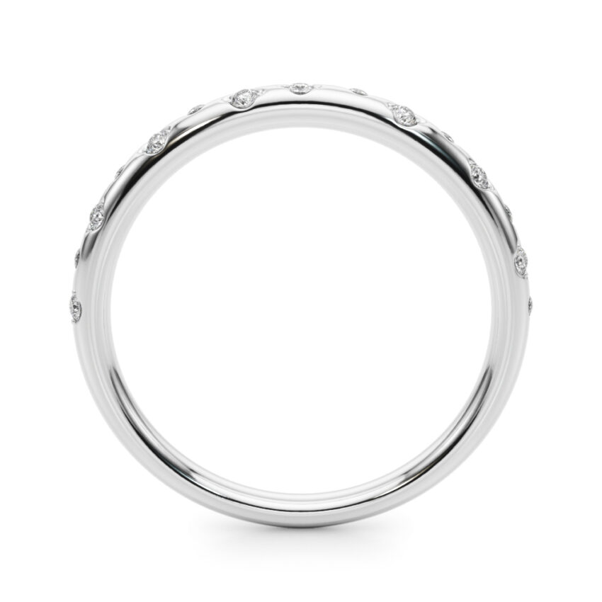 burnished diamond ring white gold side