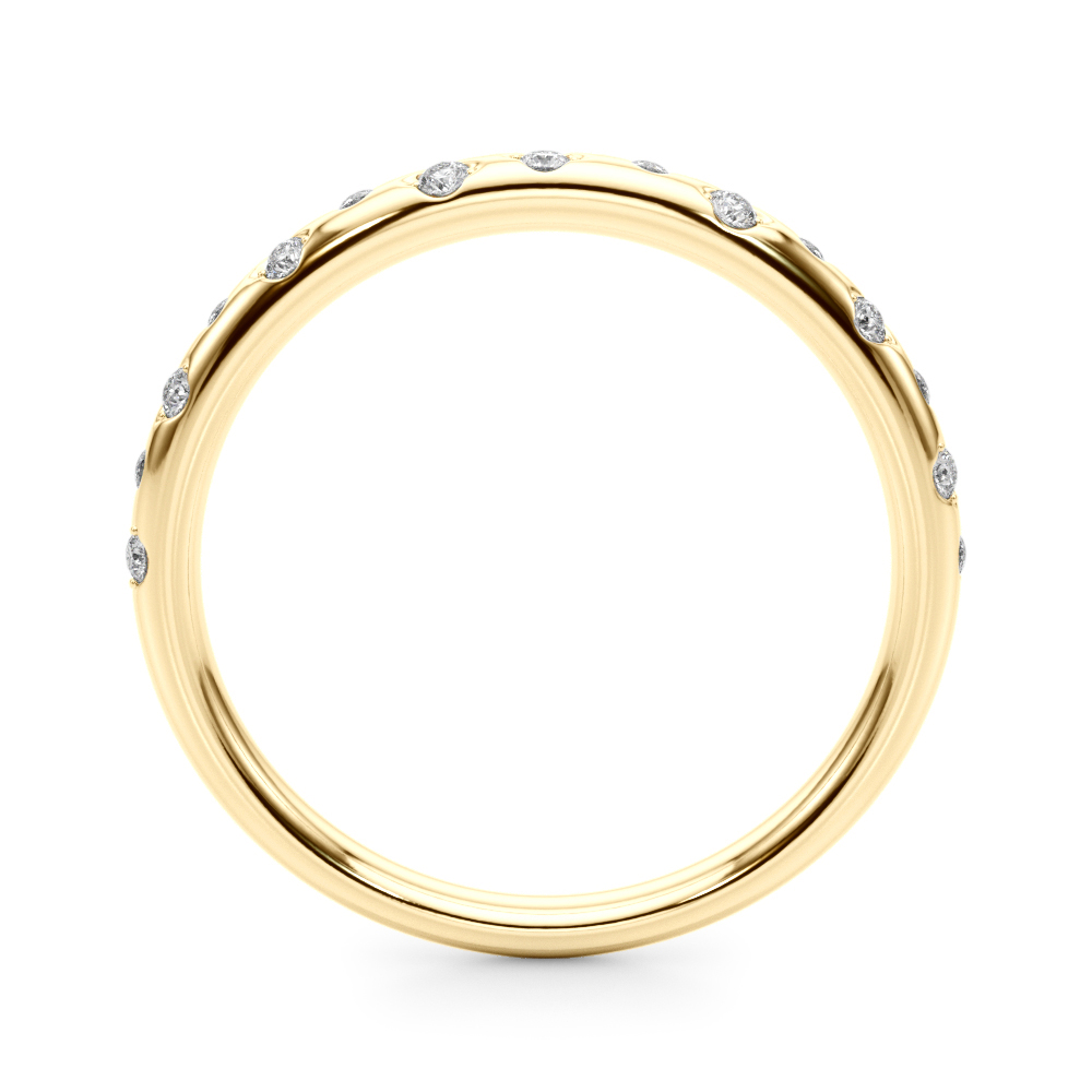 burnished diamond ring yellow gold side