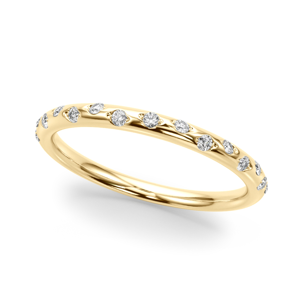 burnished diamond ring yellow gold