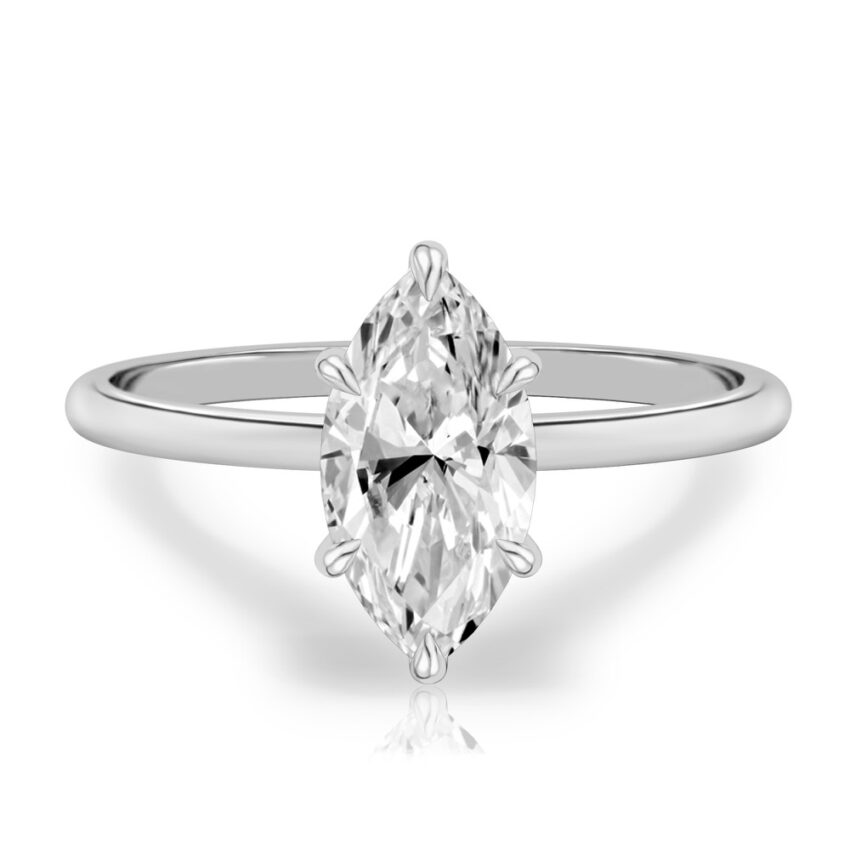 marquise cut diamond delicate solitaire engagement ring in palladium