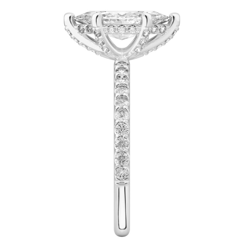 marquise cut diamond french cut basket setting white gold side