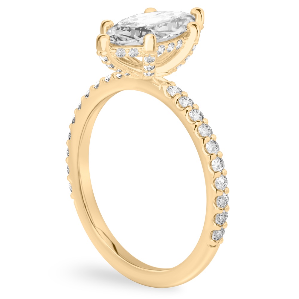 marquise cut diamond french cut basket setting yellow gold angle